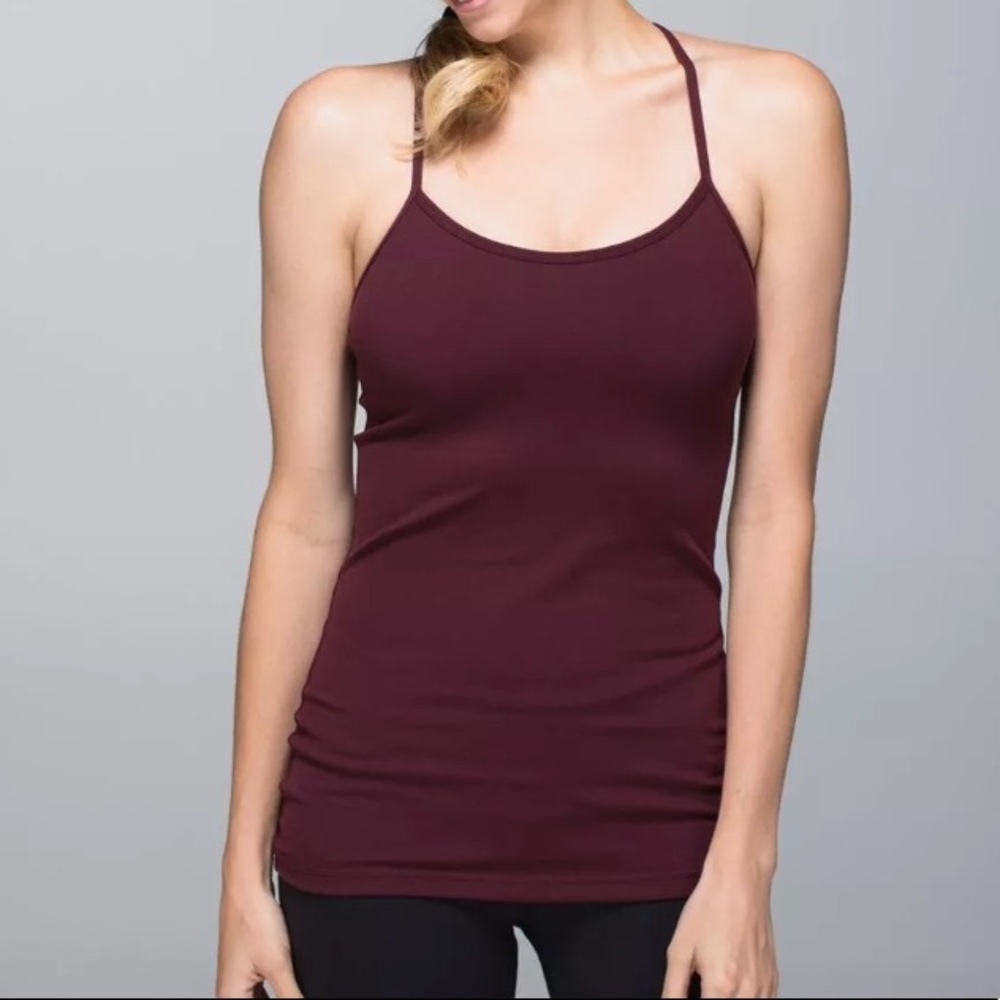NWT BRDR MAROON LULULEMON POWER Y TANK - - Size 8 - Picture 2 of 8